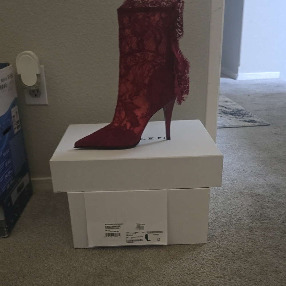 Alexander McQueen Red Lace Heels